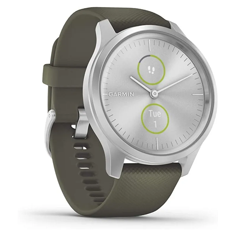 Garmin Vivomove Style Smartwatch & Fitness Tracker – Mosgrøn/Sølv