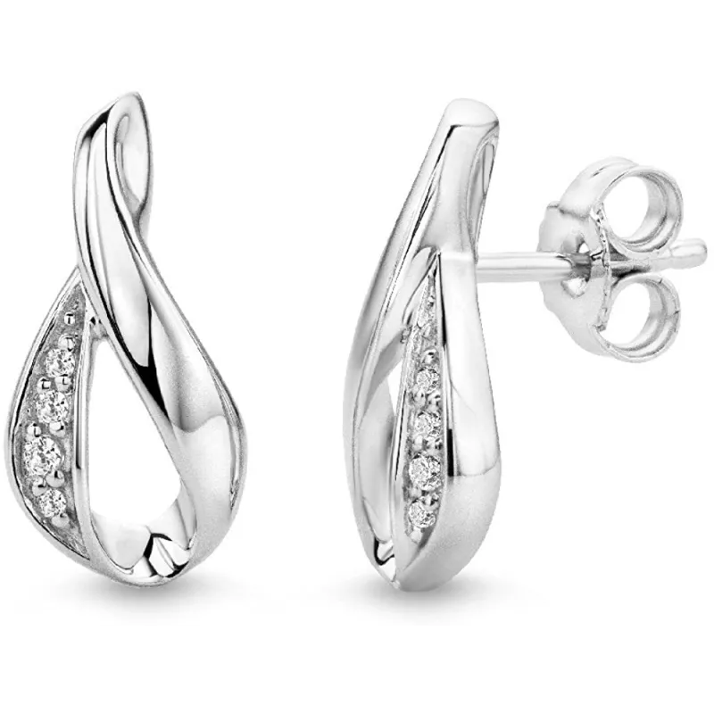 Moderne Ørestikker I Twisted Design - 925 Sterling Sølv