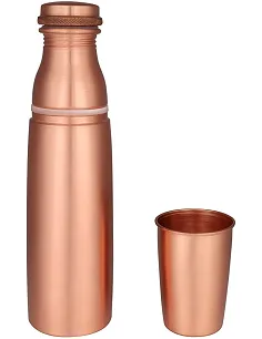 Smart Rejse Drikkeflaske Inkl. Krus - Ægte Kobber