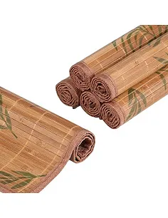 Moderne Bambus Dækkeserviet Sæt - 6 Stk. - Natur 2