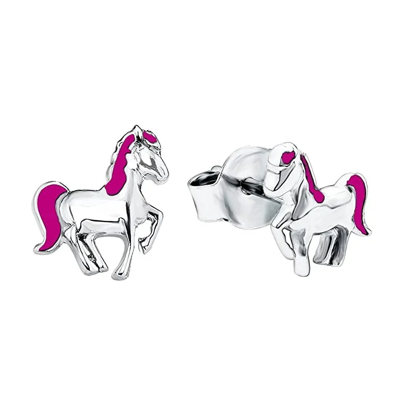 Fine Børne Ørestikker – 925 Sterling Sølv – Pony Design