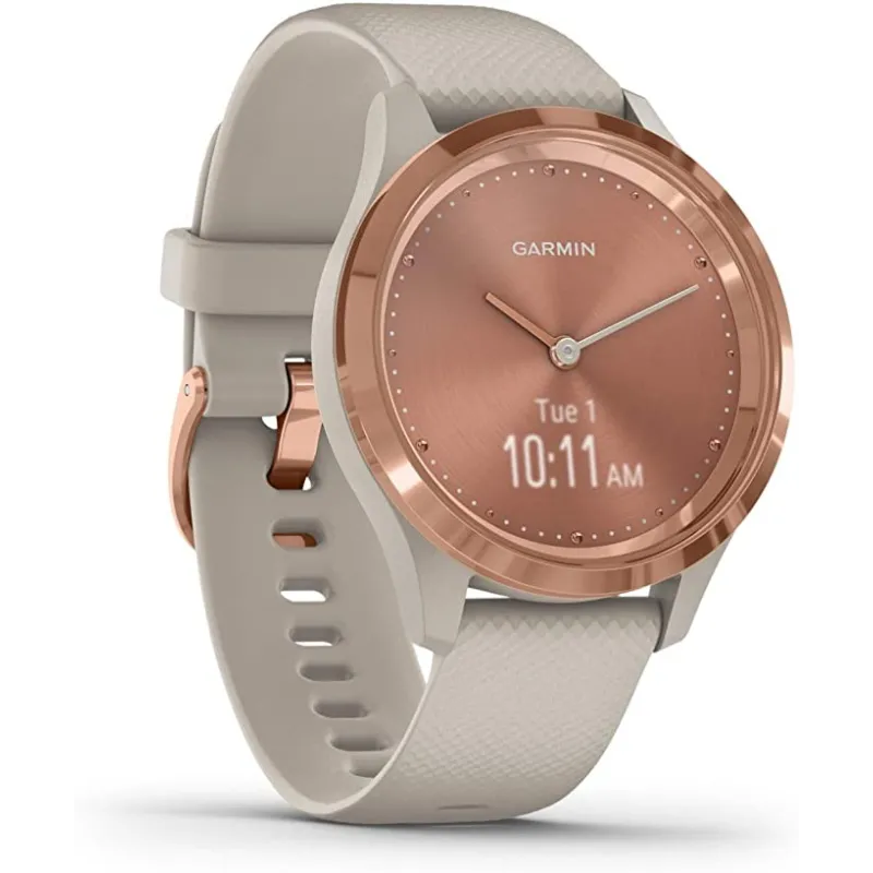 Garmin Vivomove 3S Stilfuldt Smart Watch – Beige/Rosa Guld