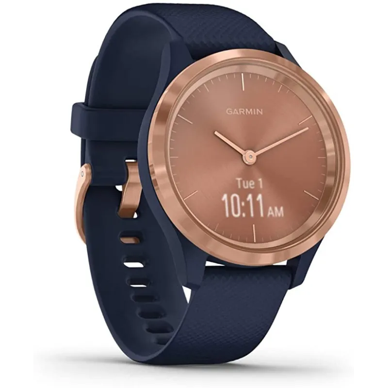 Moderigtigt Garmin Vivomove 3S Hybrid Smart Watch – Mørkeblå/Rosa Guld