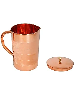 Praktisk Kobber Kande Sæt Inkl. 4 x Krus - 1.6 Liter