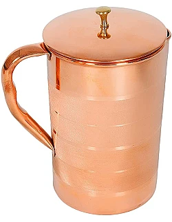 Praktisk Kobber Kande Sæt Inkl. 4 x Krus - 1.6 Liter