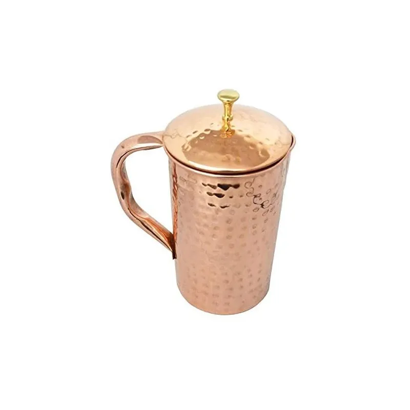 Stilfuld Hammerslået Kobber Kande - 1.2 Liter