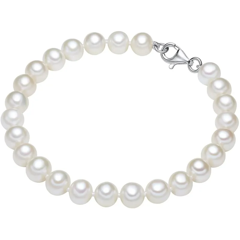 Klassisk Perle Armbånd - 925 Sterling Sølv 