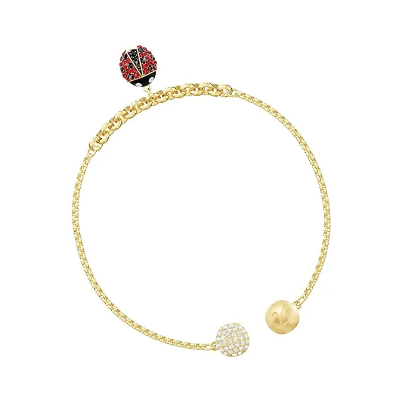 Elegant Swarovski Mariehøne Armbånd - Rød/Guld
