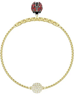 Elegant Swarovski Mariehøne Armbånd - Rød/Guld