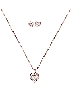 Romantisk Amour Smykkesæt - Rosa Forgyldt 925 Sterling Sølv
