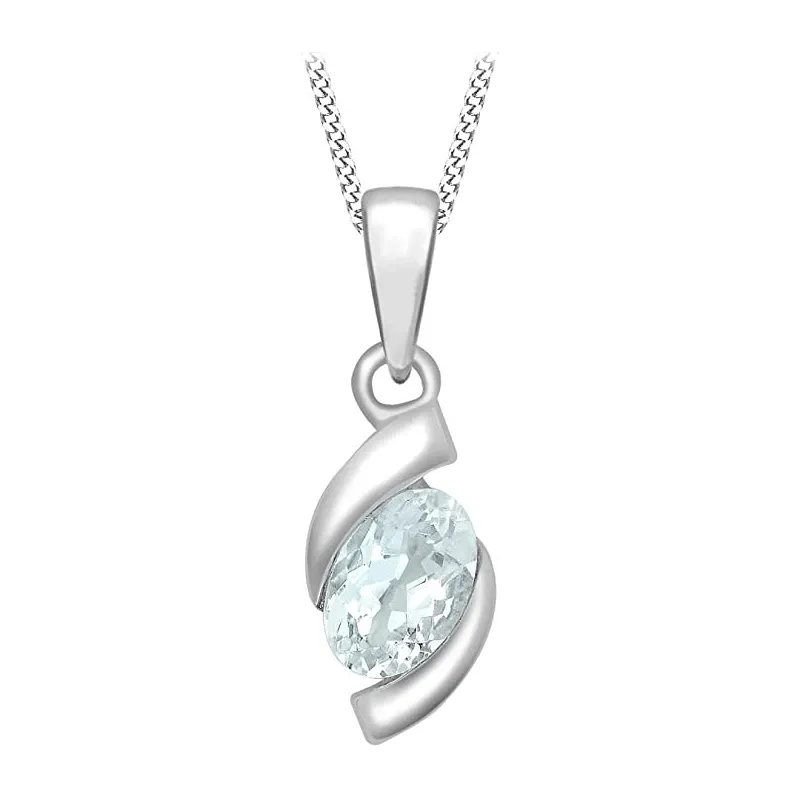 Stilfuld Swirl Halskæde – 9 Karat Hvidguld 