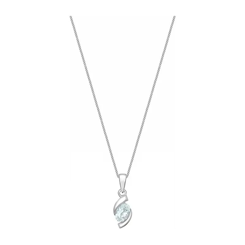 Stilfuld Swirl Halskæde – 9 Karat Hvidguld 