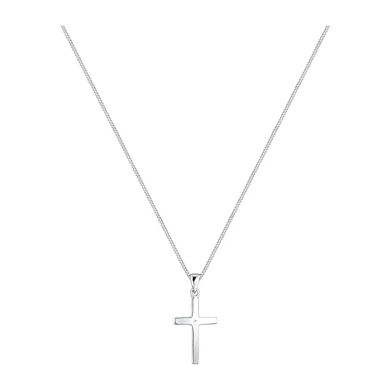 Elegant Kors Halskæde – 925 Sterling Sølv – 45 cm.