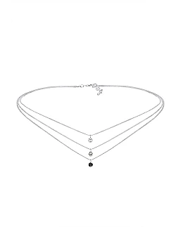 Moderne 3 - Rækkers Choker Halskæde - 925 Sterling Sølv
