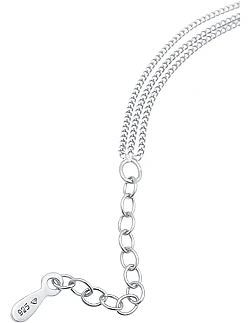 Moderne 3 - Rækkers Choker Halskæde - 925 Sterling Sølv