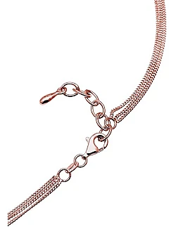 Moderne 3 - Rækkers Choker Halskæde - 925 Sterling Sølv