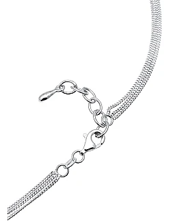 Moderne 3 - Rækkers Choker Halskæde - 925 Sterling Sølv