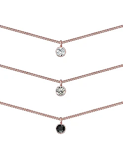 Moderne 3 - Rækkers Choker Halskæde - 925 Sterling Sølv