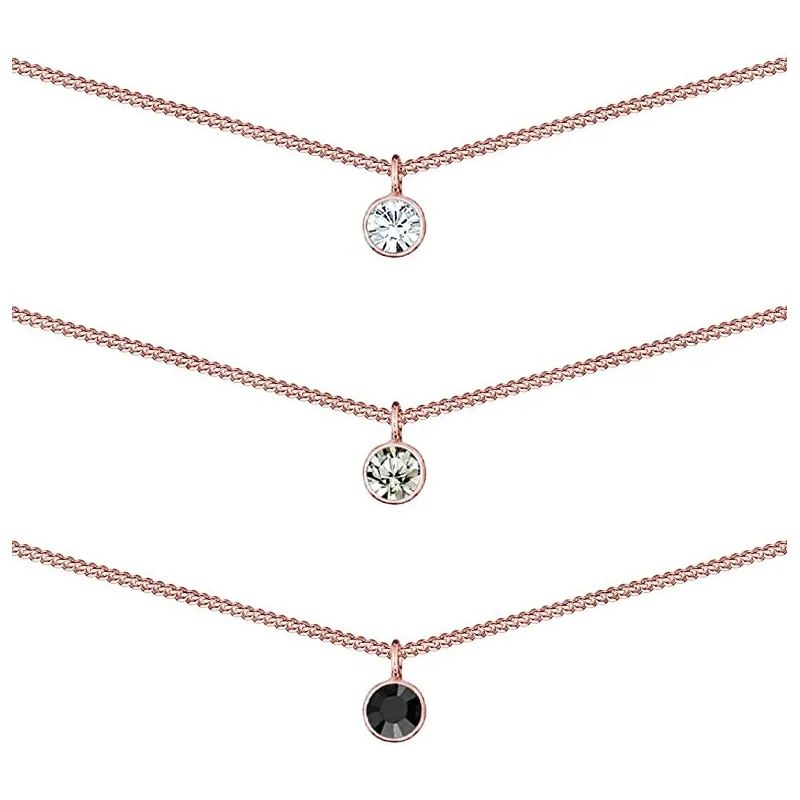 Moderne 3 - Rækkers Choker Halskæde - 925 Sterling Sølv
