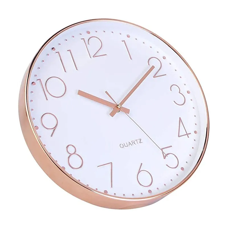 Praktisk & Moderne Design Vægur - Rosa Guld