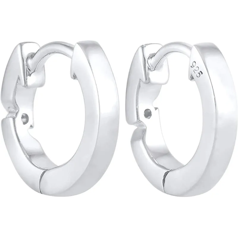 Klassiske Diamant Creol Øreringe – 925 Sterling Sølv  med Zirkonia