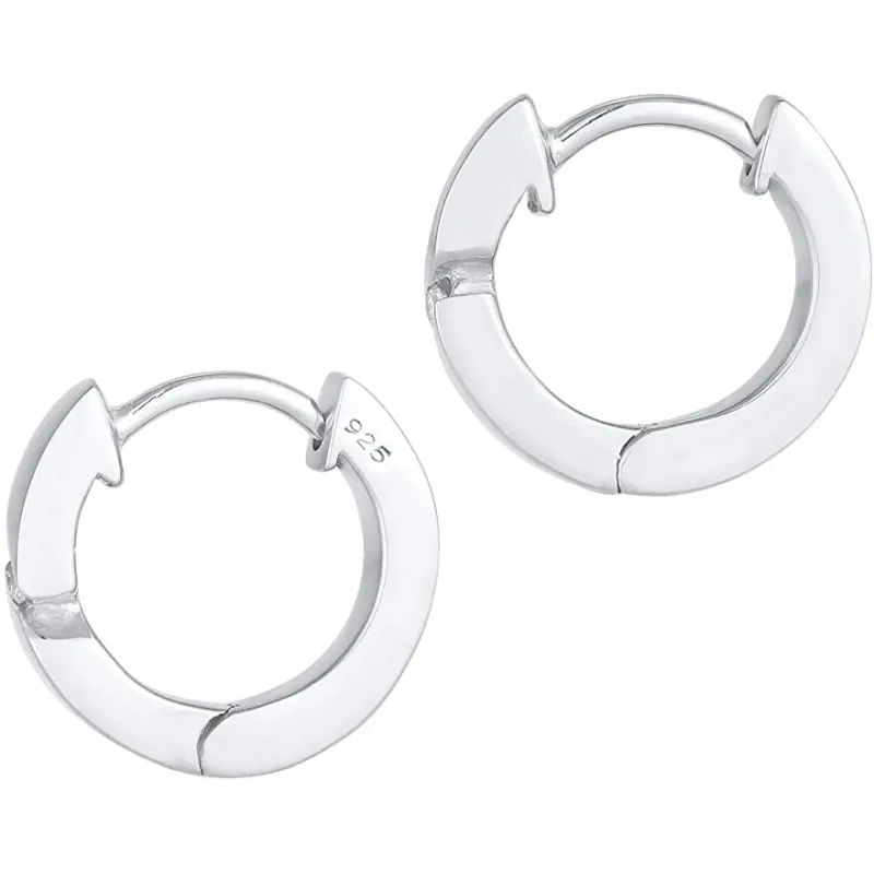 Klassiske Diamant Creol Øreringe – 925 Sterling Sølv  med Zirkonia