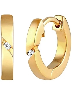 Klassiske Diamant Creol Øreringe – 925 Sterling Sølv  med Zirkonia