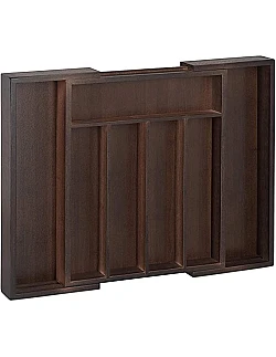 Praktisk & Fleksibel Bestikbakke - Mørk Bambus