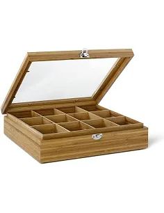 Smart Tebrevs Opbevaringsboks – 12 Rum - Bambus