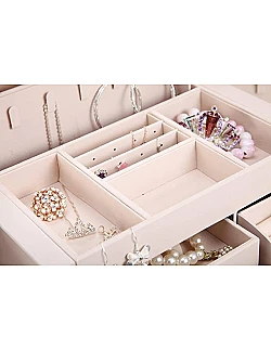 Elegant Mink Deluxe Smykkeopbevaringsboks – Flere Farver