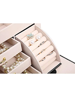 Elegant Mink Deluxe Smykkeopbevaringsboks – Flere Farver