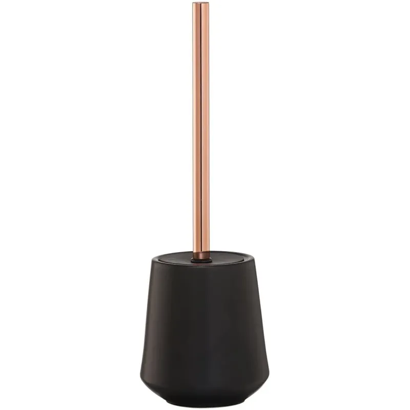 Moderne Porcelæns Design Toiletbørste – Sort/Rosa Guld