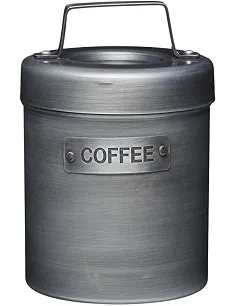 Udtryksfuld Kaffedåse I Industrielt Design – 1 Stk. - Metal