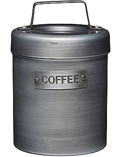 Udtryksfuld Kaffedåse I Industrielt Design – 1 Stk. - Stål