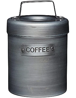 Retro Inspieret Kaffe & Te Dåse Sæt – 3 Stk. - Stål