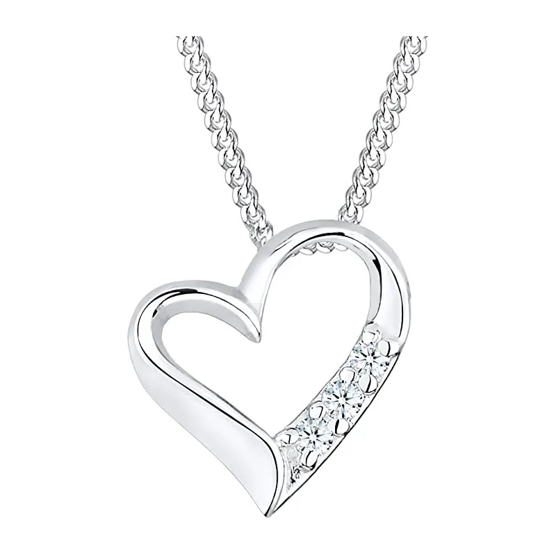 Elegant Love Hjerte Halskæde – 925 Sterling Sølv – Flere Farver