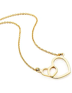 Moderne Dobbelt Hjerte Halskæde – 9 Karat Guld