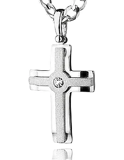 Smart Herre Kors Halskæde - 925 Sterling Sølv 