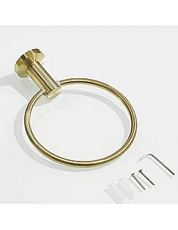Stilfuldt Badeværelse Tilbehør - Håndklæde Ring Holder - Guld