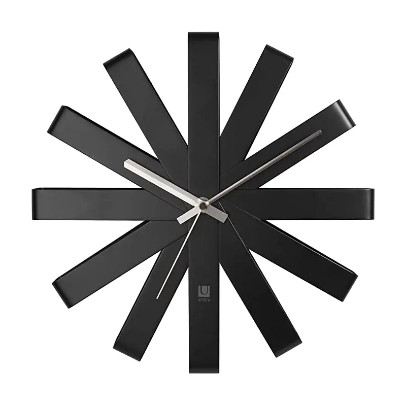 Moderne Design Ribbon Væg Ur – Mat Sort