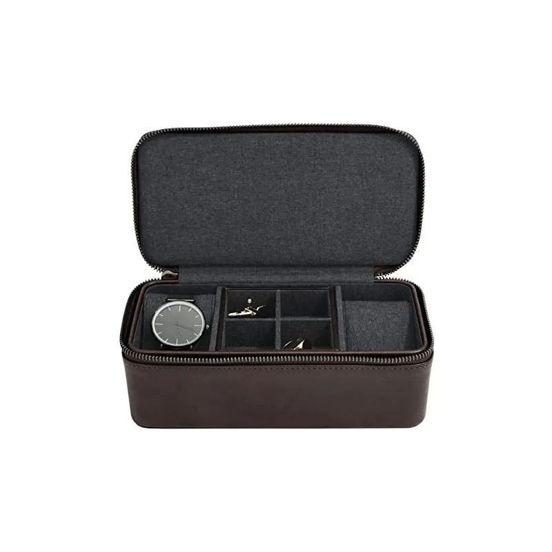 Stilfuld Stackers Manchet & Ur Opbevarings Organizer - Brun