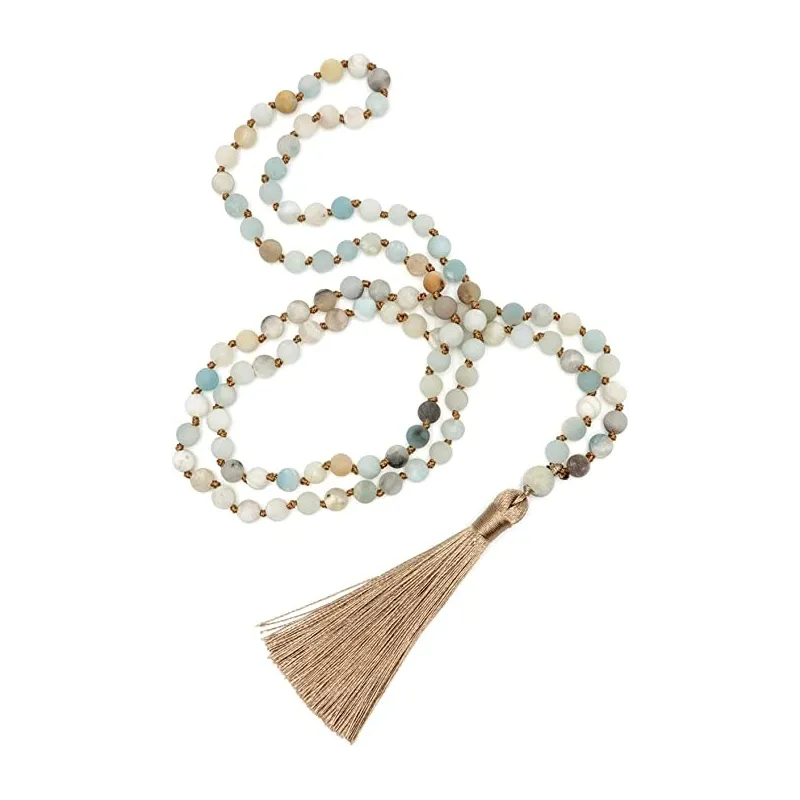 Moderne Perle & Tassel Halskæde - 80 cm.