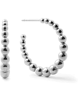 Moderne Ball Creol Øreringe – 925 Sterling Sølv