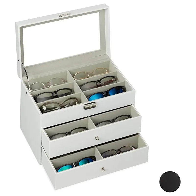 XL Brille & Solbrille Opbevaring - Plads Op Til 18 Stk. - Flere Farver