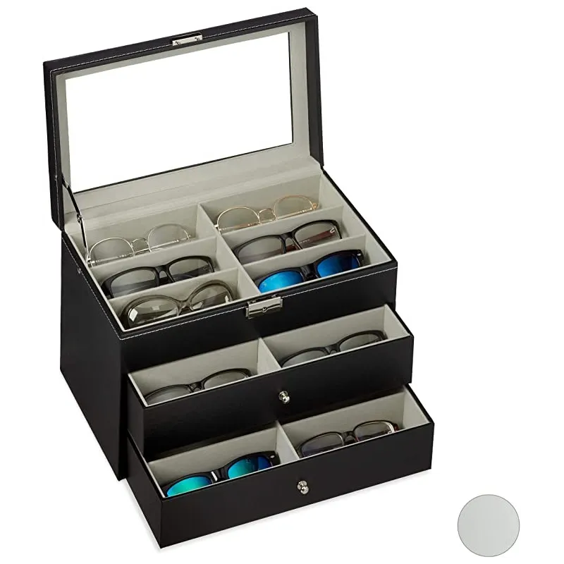 XL Brille & Solbrille Opbevaring - Plads Op Til 18 Stk. - Flere Farver