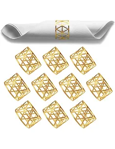 Moderne Servietringe Sæt  – 6 Stk. - Forgyldt Metal