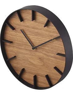 Moderne Japansk Design Vægur - Sort/Brun