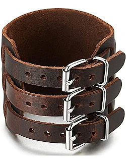 Moderne Rock Læder Armbånd - Brun