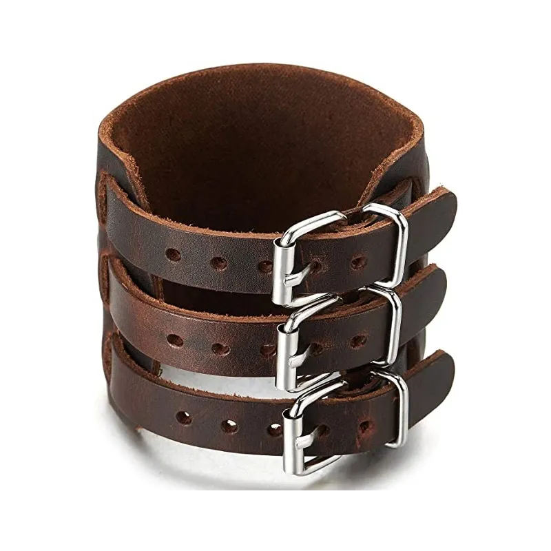 Moderne Rock Læder Armbånd - Brun