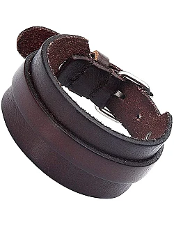 Moderne Læder Armbånd Til Mænd - Brun